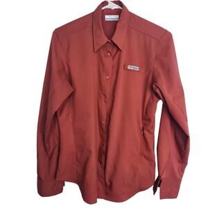 Columbia PFG Womens Vented Fishing Shirt Snap S Outdoor Lightweight Zip Pockets
